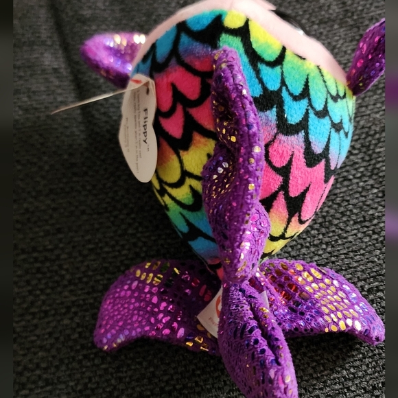 TY Beanie Boos Fliopy. Be B To Uh I Colorful Fish Plush Toy - Picture 2 of 7